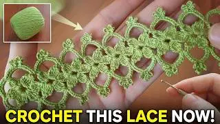 WOW! Super Easy & Elegant Crochet Flower Lace Border 🌸 | Beginner Filet Pattern