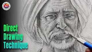 🎨Pencil Portrait Drawing without a Grid Method | Freehand Method by Debojyoti Boruah