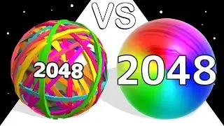 Merge Run 2048 VS Rubber Ball Runner: Level Up Balls, ASMR Gameplay MAX LEVEL