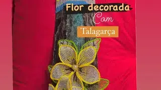 Como decorar telha com flor de talagar&ccedil;a👀🌼