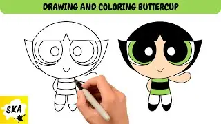Powerpuff Girls Buttercup Drawing and Coloring | How to Draw | Saad Kids Animations