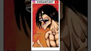 Attack on titan drawing 24/100 days of drawing #shorts Eren Jaeger Attack titan drawing