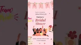 Bridal Shower Invite | Digital Invite #wedding  #youtubeshorts #shorts #invitation #animation