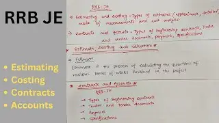 Estimation| Costing| Valuation| Contracts| Tender