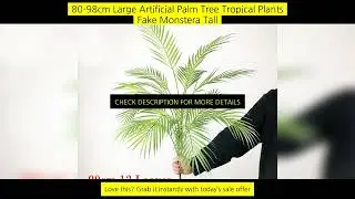 80-98Cm Large Artificial Palm Tree Tropical Plants Fake Monstera Tall Potted