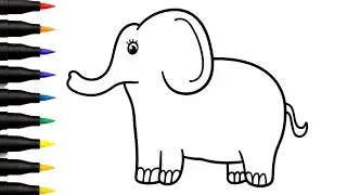 How to Draw an Elephant 🐘 | Cute Elephant Drawing Step by Step for Kids | Elephant Drawing Tutorial