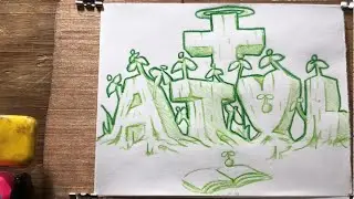 How To Draw 3D Block Letters Plant (Start to Finish) & BMX Watch 783