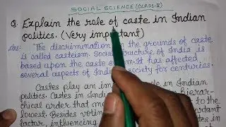 Role of castes in Indian Politics/Social Science Class-10th CBSE