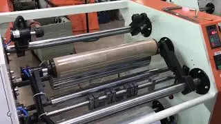 stretch film slitter and rewinder machine