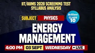 IIT/AIIMS 2028 Screening Test | Syllabus - Content Analysis | PHYSICS | 03/09/2025 | 04:00 PM