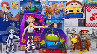 Box filled with Toy Story Collection | Toy Story Little Green Aliens & Slinky dog & Jessie