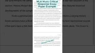 MLA Music Critical Response Essay Paper Example