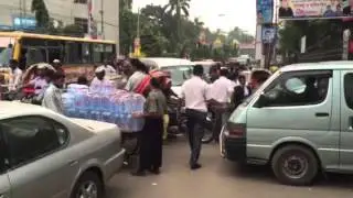 Amazing Pedestrians Cars Rickshaws Vans Traffic at Johnson Road Intersection Old Dhaka Bangladesh