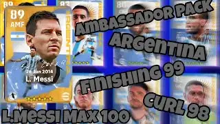Argentina Premium Ambassador Pack L. Messi max rating 100 tutorial in efootball 2023 mobile