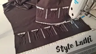 New trouser/sleeves/daman design by @StyleLadli joint lace simple cutwork trouser design #trouser