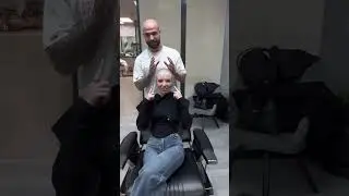 boyfriend shaving girl friend head🪒 #headshave #baldgirl #reshave #headshaving #headshavegirl #bald