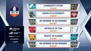 [720p]ECS Season 1 FINALS - LG, NIP, Liquid, G2, Astralis, TSM, FNATIC, Cloud9