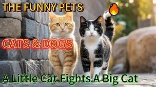 Restaurant Horror: A Little Cat Fights A Big Cat, The Ending Is Unexpected!#cat #funny #pet #kitten