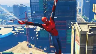 SPIDERMAN WEB SWINGING PARKOUR IN GTA 5 #18 (Gta 5 Parkour Mods)