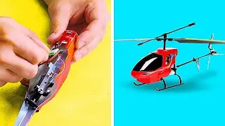 Modelo de minihelic&oacute;ptero de bricolaje y modelos de minicarros