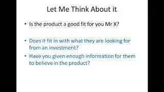 Let Me Think About It - Sales Training - Global Capital Management