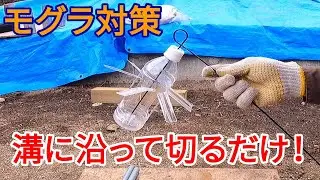 【ペットボトル風車】簡単なのによく回る作り方！溝に沿って切るだけ（モグラ対策）