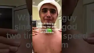 This guy can sing Rap God two times the speed of Eminem#eminem#rap#rapgod#gamtng#singer#funny#haha#