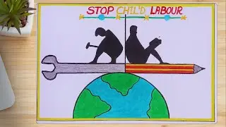 child labour drawing | child labour day | stop child labour drawing