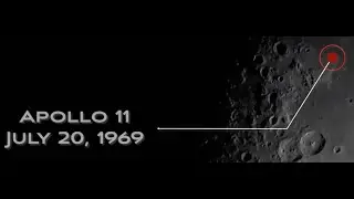 Live View of Waxing Crescent Moon and Apollo 11 Landing Site