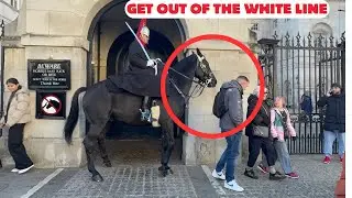 ENOUGH😡Tourist Ignores Warnings and the Guard Pushes Forward With His Horse