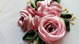 Rosa ribbon embroidery Design|Thêu ruy băng hoa hồng