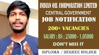 INDIAN OIL CORPORATION LIMITED (IOCL) | CENTRAL GOVERNMENT | JOB NOTIFICATION 2021 | TAMIL |