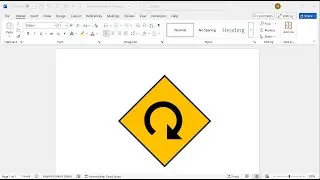 How to create curve ahead warning traffic sign in word