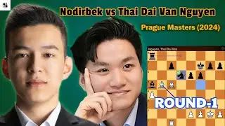 Nodirbek Abdusattorov vs Thai Dai Van Nguyen Prague Masters 2024 | Catalan Opening |