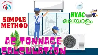 AC TONNAGE CALCULATION SIMPLE METHOD ACCORDING TO ROOM OR OFFICE SIZE #capacity #AC #malayalam