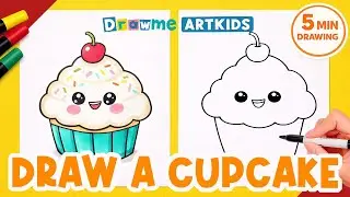 How to Draw a Cute Cupcake 🧁 | 5 Min Drawing for Kids