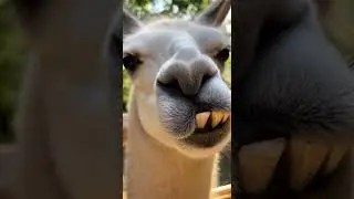 Judgmental Llama's Epic Chewing Session