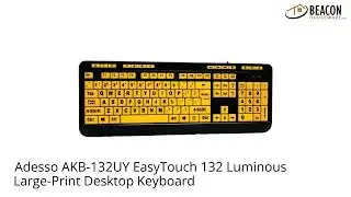 Adesso AKB-132UY EasyTouch 132 Luminous Large-Print Desktop Keyboard