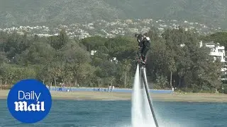 MailOnline's Harriet tries her hand at flyboarding in Malaga - Daily Mail