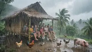 Simple The Best Nepali Mountain Shepherd Life During the Heavy Rainy || Most Peaceful Shepherd Life 