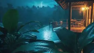 Fall Asleep Fast with GentleJungle Rain Sounds and Thunder Echo Near a Quiet Cabin 🌧️