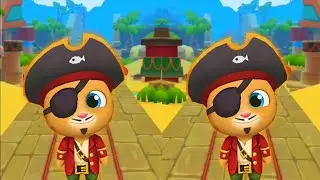 Talking Tom Gold Run Android - Double Talking Pirate Ginger Gameplay