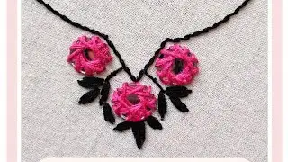 New Techniques Mirror Hand Embroidery Tutorial Design | Gorgeous Neckpiece Design |