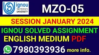 MZO-005 Solved Assignment 2024-25 English, MZO-005 Solved Assignment 24-25, MZO 5 Assignment