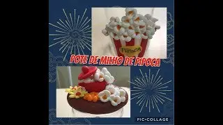 Pote de pipoca de biscuit