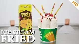 POCKY CHOCO BANANA ICE CREAM ROLLS - RECIPE SATISFYING ASMR