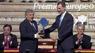 S.M. el Rey entrega a Antonio Tajani el Premio Carlos V en el Monasterio de Yuste