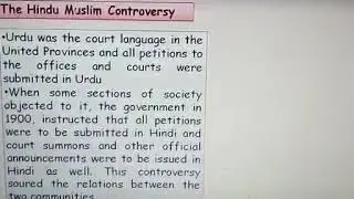 Class 10 history chapter 5 the Hindu Muslim controversy