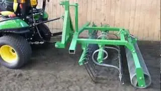 Agrotipa ParcourFlatter 160 with John Deere 1026 in training hall - dry pulverized rubber ground - video 3