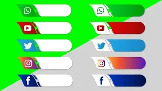 Green Screen Social Media Button/ Icon/ Lower Third/ No Copyright /Instagram, Facebook, Youtube vb